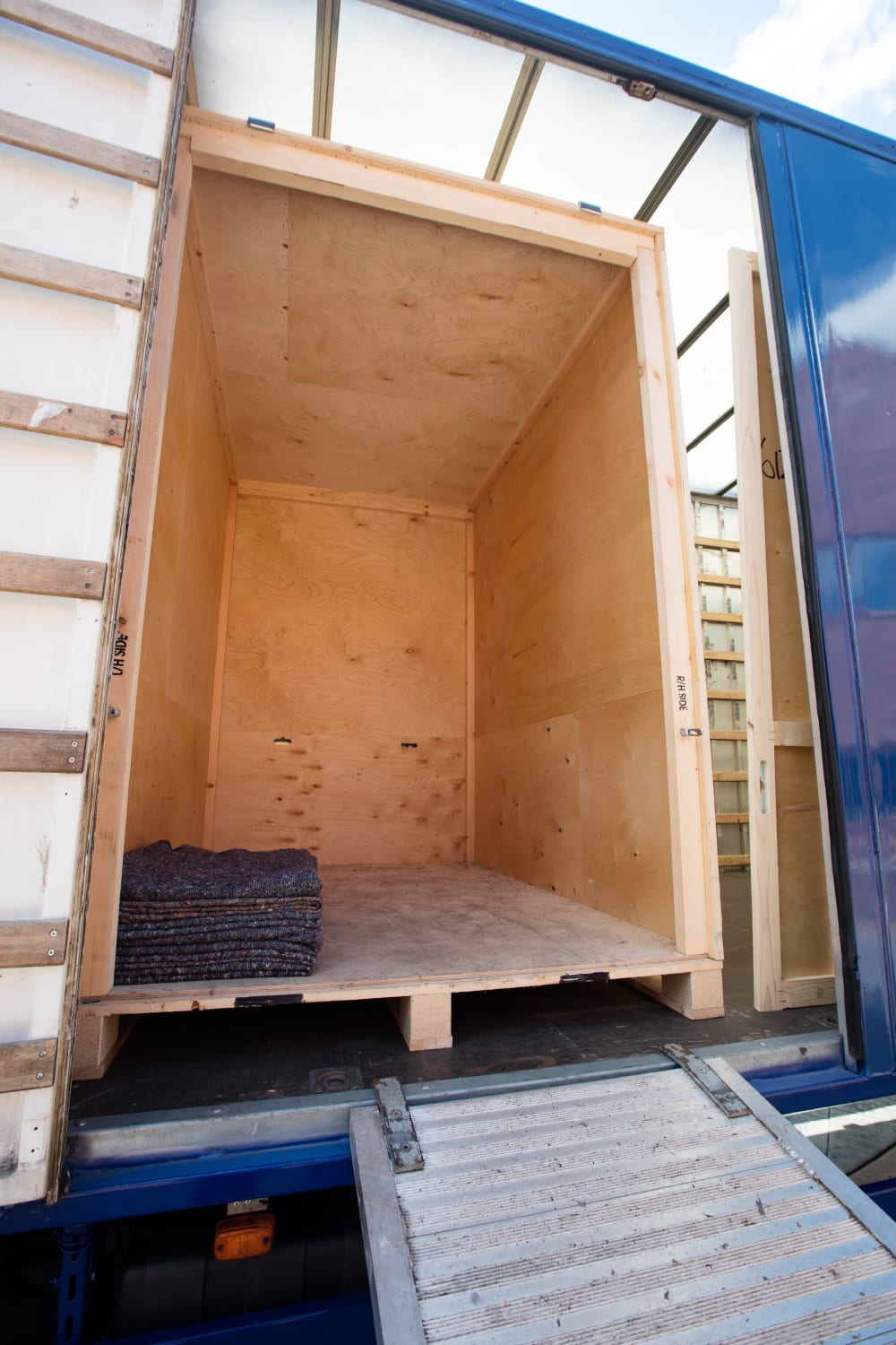 Container in Steeles Removals lorry - storage