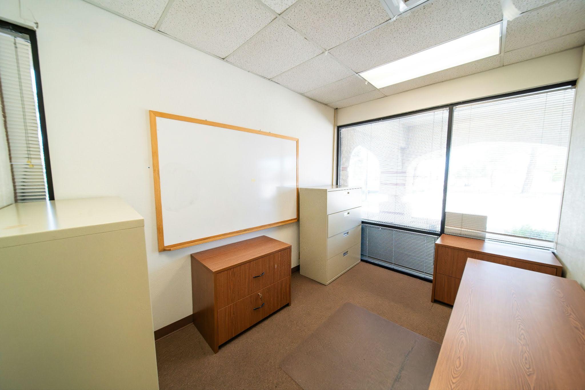 An empty office during relocation works